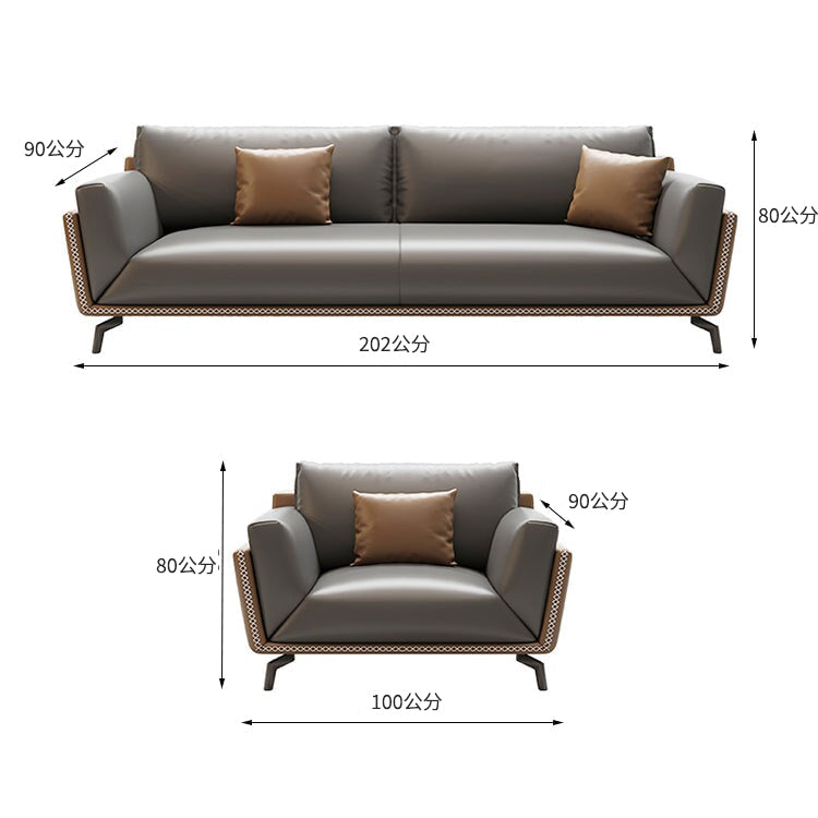 接待沙發、辦公沙發、候診室沙發、接待室沙發、雙人沙發、現代風格、PU皮革、天然木框架、乳膠、耐用、灰色、可客製化、OS-A16