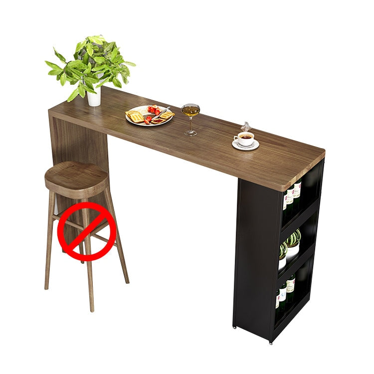 帶儲物功能的櫃檯桌,櫃檯椅,鋼腿,橡膠木,烤漆,棕色,可定制,BTZ-M017