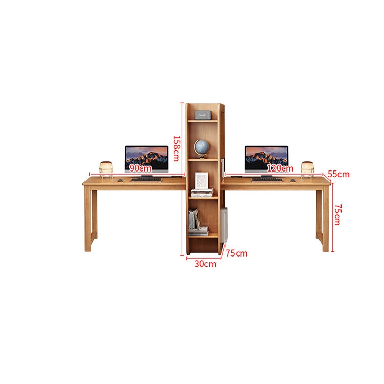 書桌、組合桌、天然木、橡膠木、側架、分類收納、清爽印象、高承重、高穩定性、方形結構、圓潤飾面、自然、CD-A7