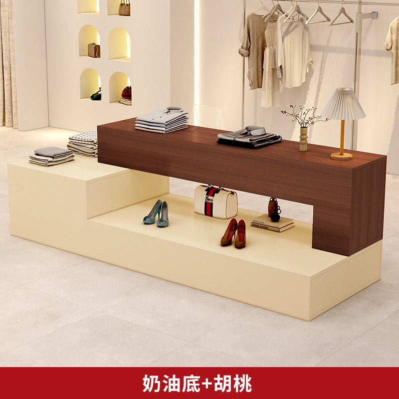 Clothing store island display cabinet shopping mall exhibition hall central display table shoes bags cosmetics waterfall table display cabinet women's clothing store ZDT-A03