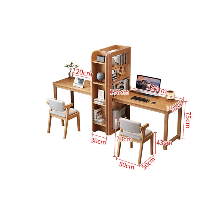 書桌、組合桌、天然木、橡膠木、側架、分類收納、清爽印象、高承重、高穩定性、方形結構、圓潤飾面、自然、CD-A7