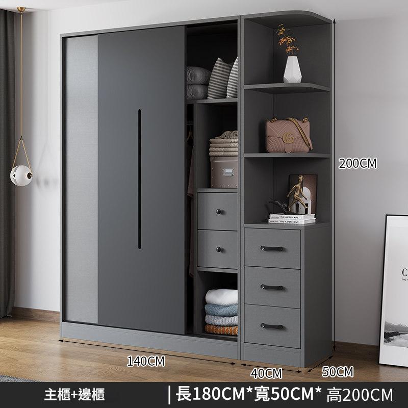 Wardrobe Household Bedroom Sliding Door Cabinet Simple Solid Wood Small Apartment Rental 2025 New Hot Style Wardrobe YTG-A01