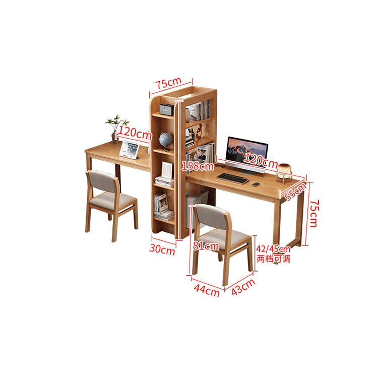 書桌、組合桌、天然木、橡膠木、側架、分類收納、清爽印象、高承重、高穩定性、方形結構、圓潤飾面、自然、CD-A7