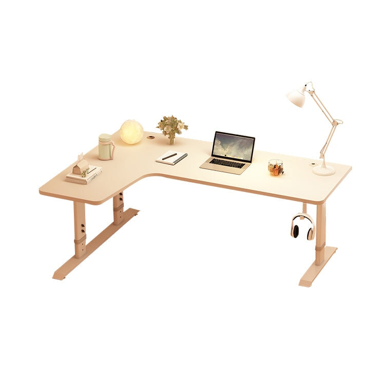 室內書桌,L型,寬檯面,高度可調,雙線孔蓋,儲物架,穿孔板,鋼架,圓角,穩定,耐用,簡單,易於使用,CD-A15