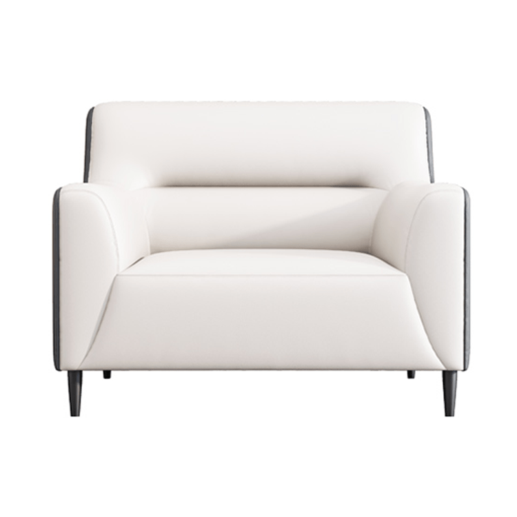 辦公沙發、接待沙發,PVC皮革面料,高密度聚氨酯泡沫,寬敞座椅,鋼製椅腿,天然木框架,易於清潔,深棕色/黑色,OS-A20