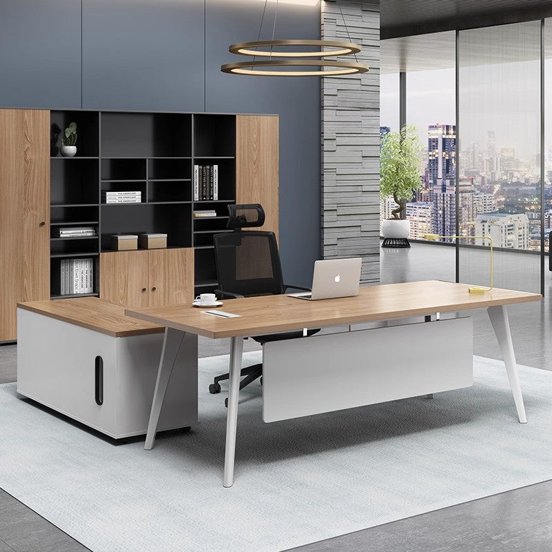 Boss's Desk and Chair Set, Minimalist Modern CEO Desk, Executive Desk, Office Furniture ED-A110