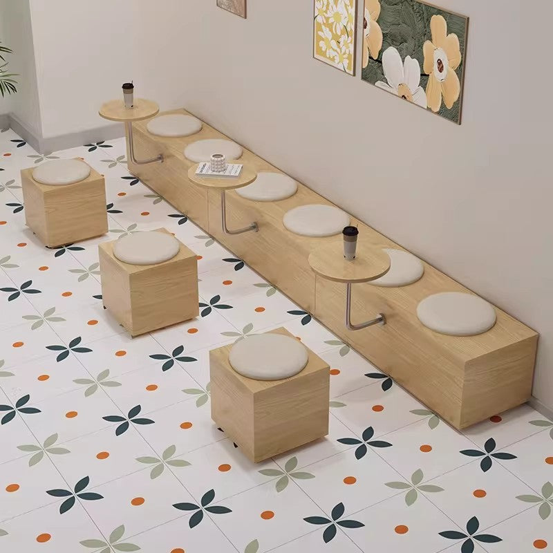 訂製原木風奶茶店桌椅子組合甜點店靠牆長凳咖啡廳卡座沙發商用MT-A25