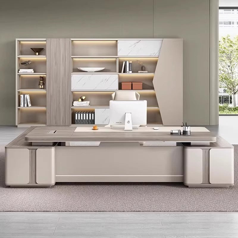 Executive Desk Minimalist Modern Light Luxury High-End CEO Desk and Chair Set Office Desk Executive Table ED-A111