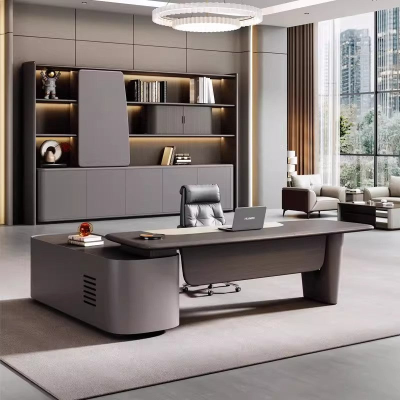 Executive Desk, Light Luxury, High-End Boss Desk, Leadership Office, Minimalist Modern Desk and Cabinet Set ED-A128