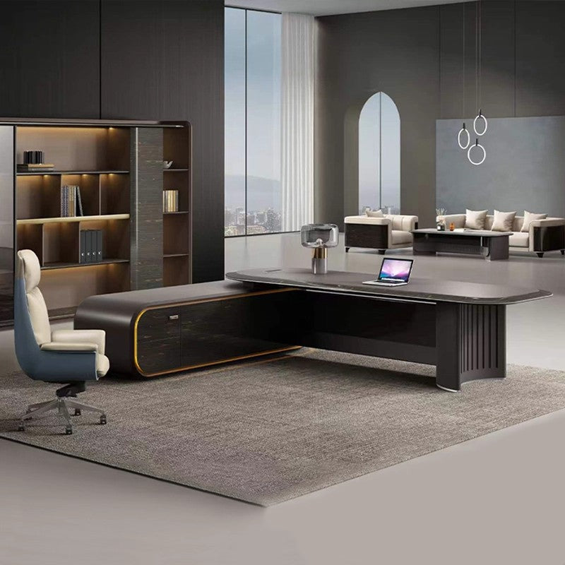 Light Luxury High-End Office Desk with Lacquer Finish, Executive Desk, Manager's Desk, Minimalist Modern CEO Desk ED-A114