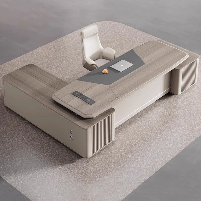 Executive Desk with Lacquer Finish, Minimalist Modern Light Luxury Presidential Desk, Manager Desk ED-A104