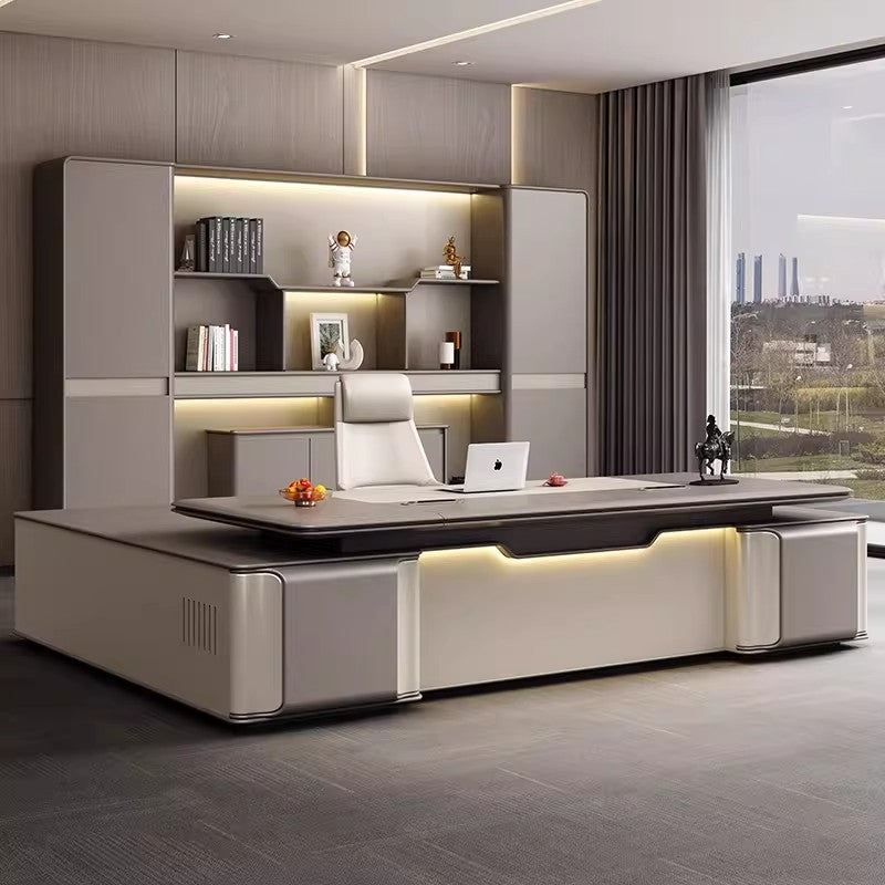 Executive Desk High-End General Manager's Office Large Desk Light Luxury Chairman's Office Furniture President Desk ED-A131
