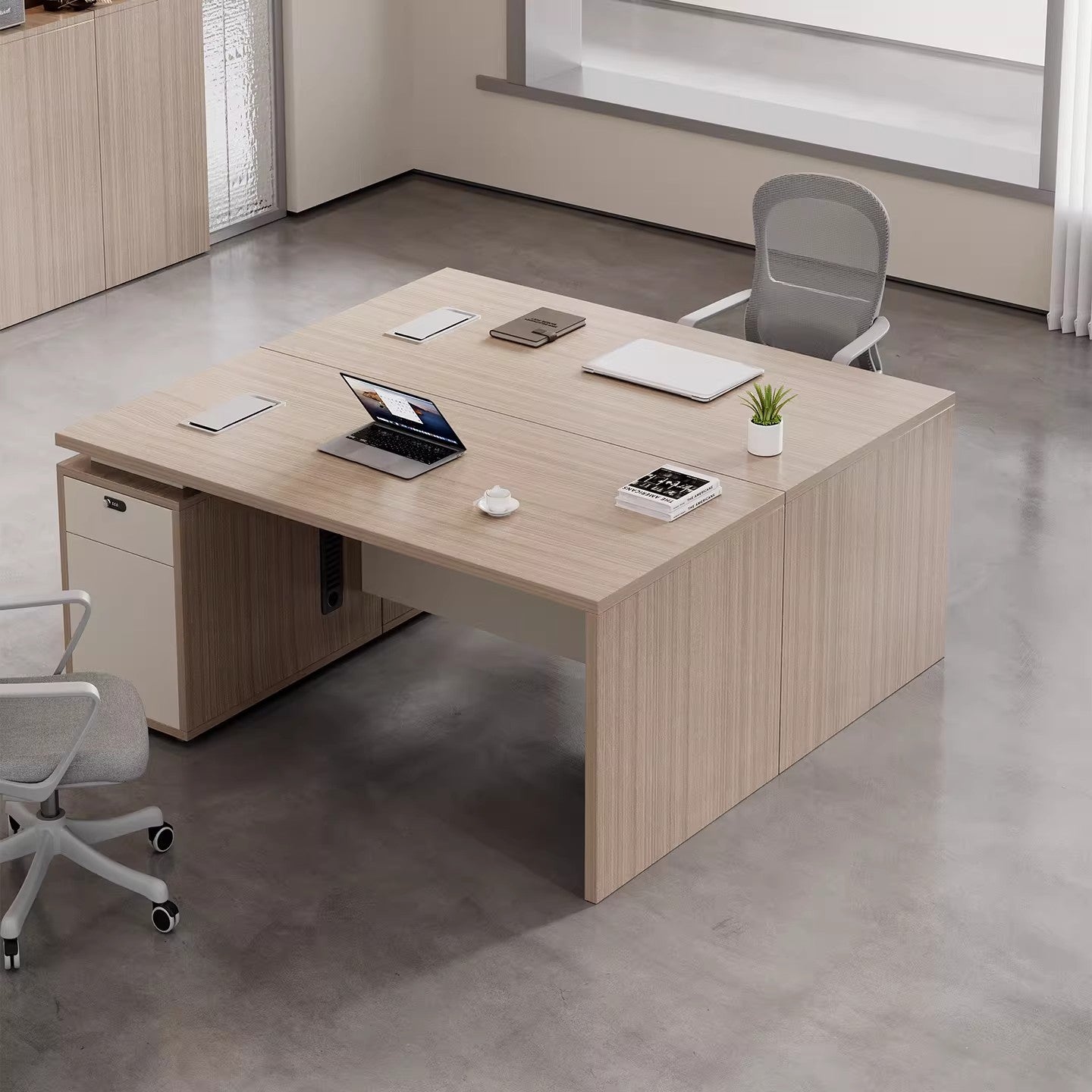 Financial staff desk and chair set, workstation, office desk, single person computer desk ED-A133