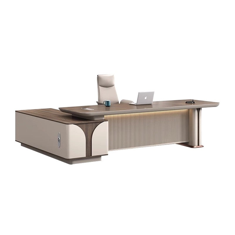 Office Desk, Boss Desk, Simple Modern Light Luxury High-End Desk and Chair Set, Lacquered Presidential Office Furniture, Executive Desk ED-A106