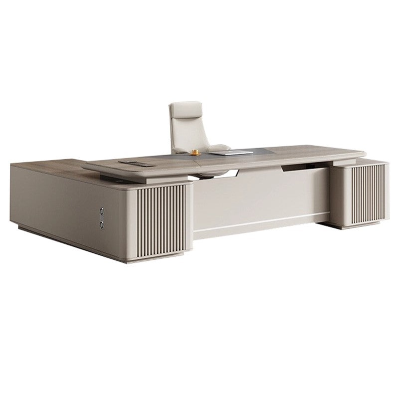 Executive Desk with Lacquer Finish, Minimalist Modern Light Luxury Presidential Desk, Manager Desk ED-A104