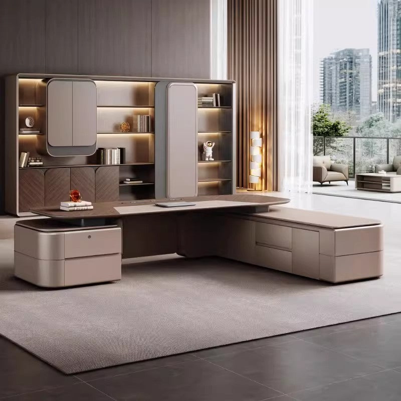 Executive Desk, Light Luxury, High-end Feel, Chairman's Grand Office Desk Combination, E0 Manager Desk, Boss Table ED-A127