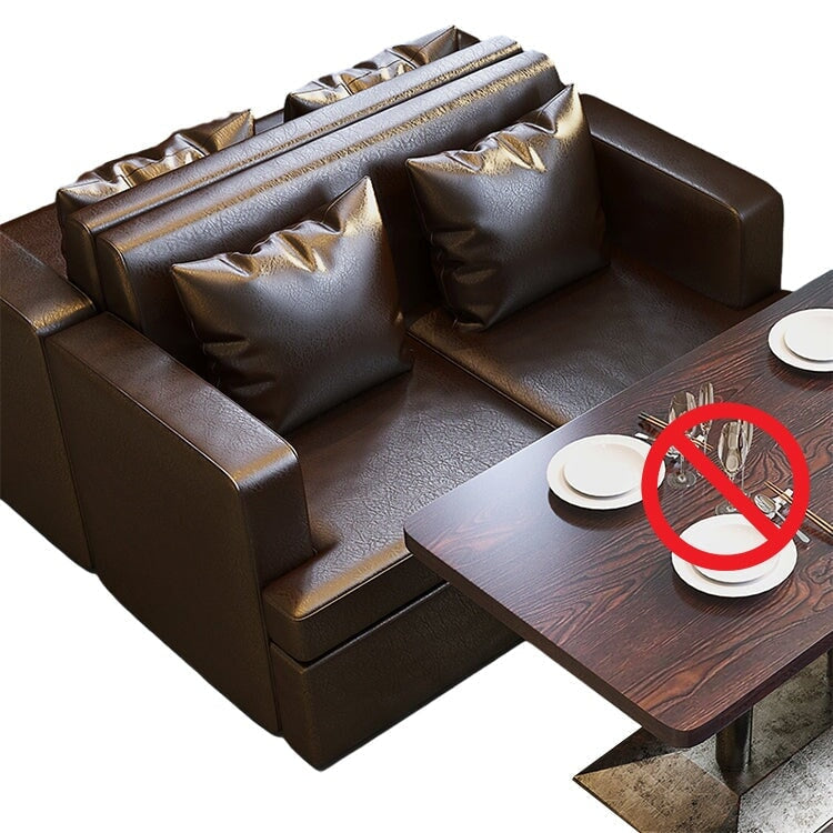 餐廳咖啡桌椅套裝，油鞣皮革和人造皮革面料，圓桌，可坐1-2人，時尚棕色，可定制，CT-A26