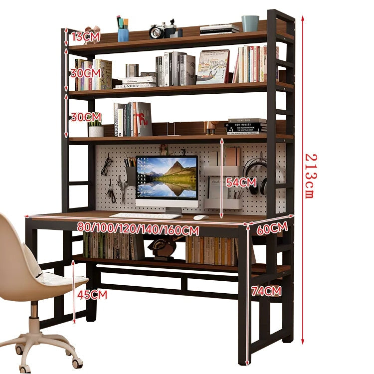 室內辦公桌、電腦桌、環保木結構、防水、耐熱、加固框架、穿孔板、多層儲物架、防滑、防滑、簡潔、實用、整潔、CD-A18
