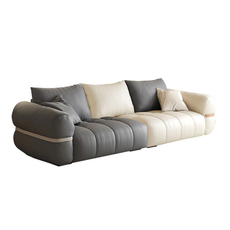 時尚盤腿沙發，地板沙發，仿麂皮聚酯纖維面料，高密度聚氨酯泡沫，乳膠坐墊，天然木框架，織帶，米色，可定制，SF-A7