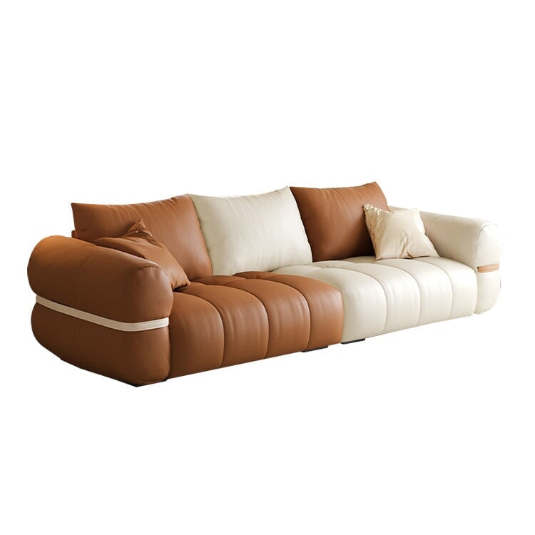 時尚盤腿沙發，地板沙發，仿麂皮聚酯纖維面料，高密度聚氨酯泡沫，乳膠坐墊，天然木框架，織帶，米色，可定制，SF-A7