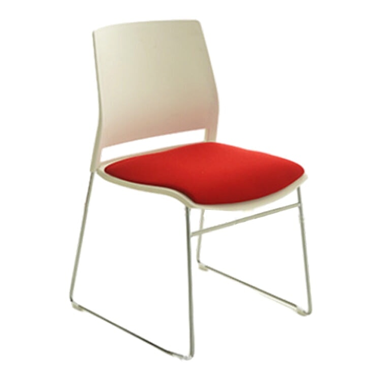 Stackable office chair, space-saving design, cotton and linen fabric, steel frame, non-slip rubber, OC-A42