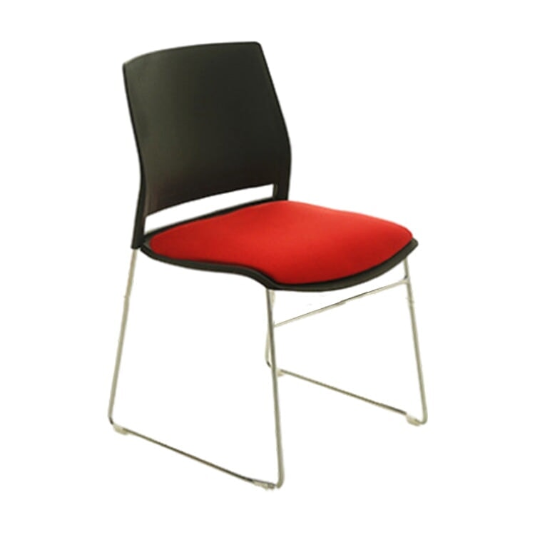 Stackable office chair, space-saving design, cotton and linen fabric, steel frame, non-slip rubber, OC-A42