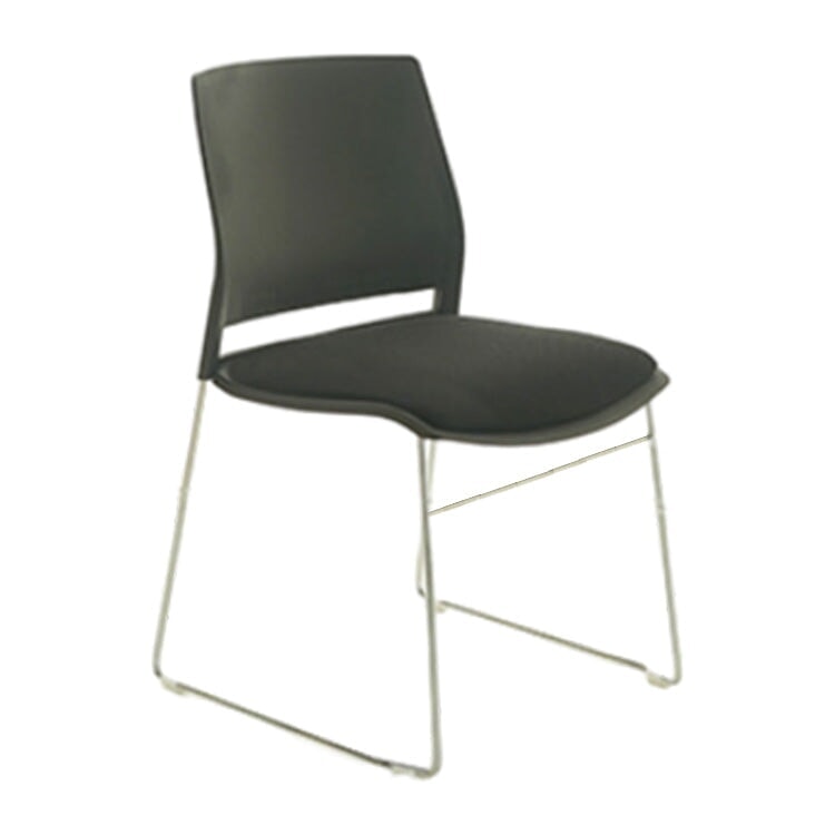 Stackable office chair, space-saving design, cotton and linen fabric, steel frame, non-slip rubber, OC-A42