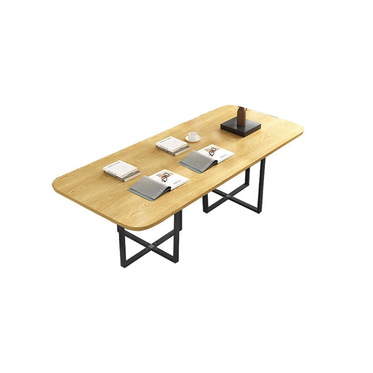 Conference tables, negotiation tables, natural style, veneered tabletops, workspaces, eco-friendly materials, high-density fiberboard, PVC leather fabric, white, customizable, MT-A35