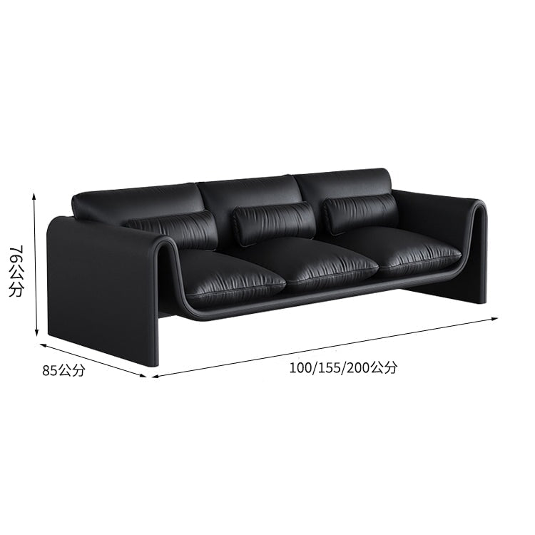 設計師室內沙發，客廳沙發，松木框架，PP棉填充，簡約設計，帶靠墊，矽膠皮革，空間寬敞，單人座、雙人座、三人座可選，可定制，OS-A18