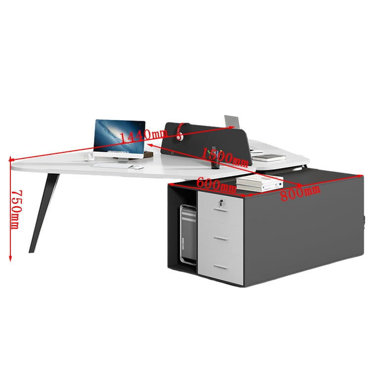 辦公桌、電腦桌、工作台、邊櫃、鋼製桌腳、抽屜、電腦收納、白色、可客製化、OD-A12