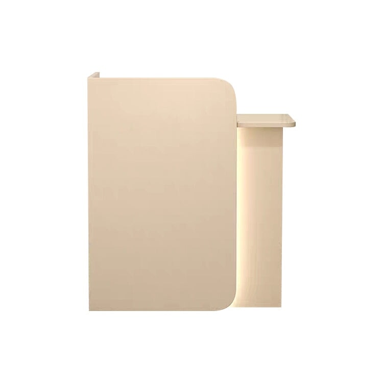 接待台、入口接待台、辦公室接待台、收銀台、室內設計、圓角設計、LED燈、靜音滑軌、圓角設計、避震鉸鏈、抽屜、木紋飾面、時尚、RD-A20