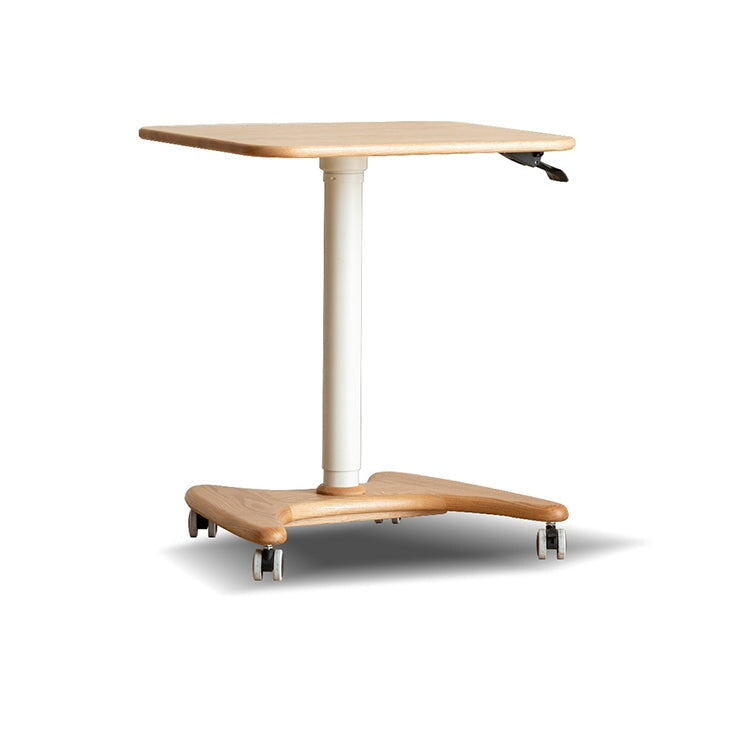 高度可調書桌，辦公桌，可調節高度，橡木，木紋，穩定，U型，帶擋塊的腳輪，可旋轉，角度調節，簡單，實用，易於使用，HAD-A5