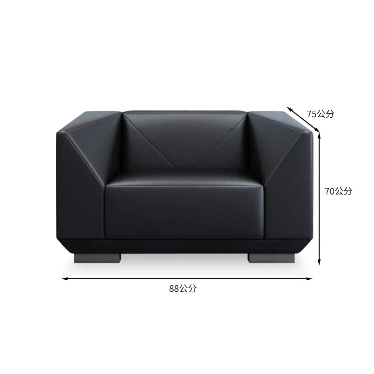 沙發，接待沙發，室內，接待用途，皮革，透氣，舒適貼合，聚氨酯泡沫，幾何設計，天然木材，時尚，現代，黑色，可定制，OS-A14