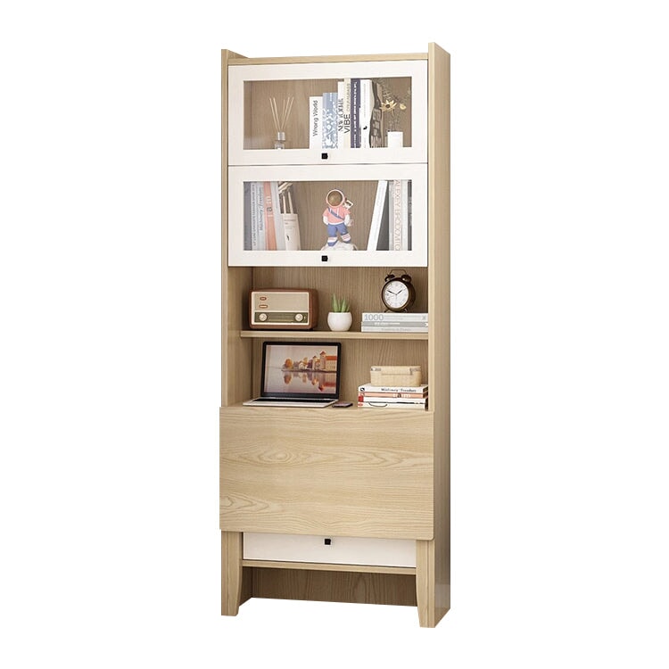 時尚、可折疊、緊湊、節省空間的單元桌，配有強化玻璃頂開門、儲物格和電纜孔，白色，CD-A9