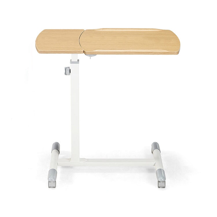 高度可調的辦公桌，辦公桌，四檔高度可調，旋轉頂部，防傾倒，圓角，緊湊，節省空間，可移動，腳輪，易於使用，實用，簡約，白色，HAD-A1