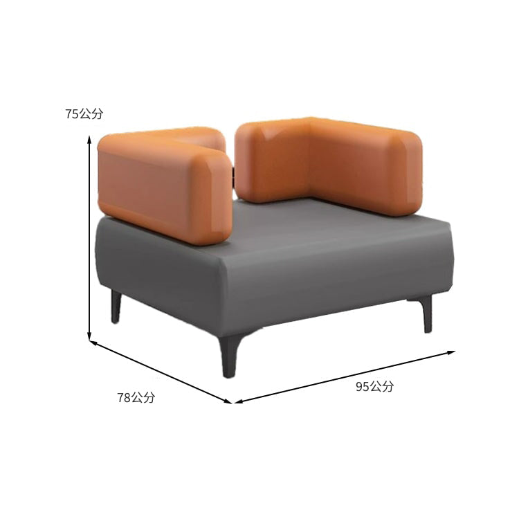 沙發和茶几套裝，接待區，納帕皮革，碳鋼腿，高度合適，尺寸完美，安全無異味，堅固耐用，靈活百搭，簡約風格，橙色，灰色，OS-A5