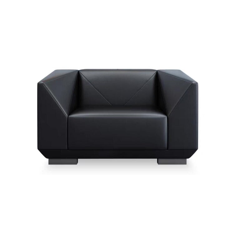 沙發，接待沙發，室內，接待用途，皮革，透氣，舒適貼合，聚氨酯泡沫，幾何設計，天然木材，時尚，現代，黑色，可定制，OS-A14