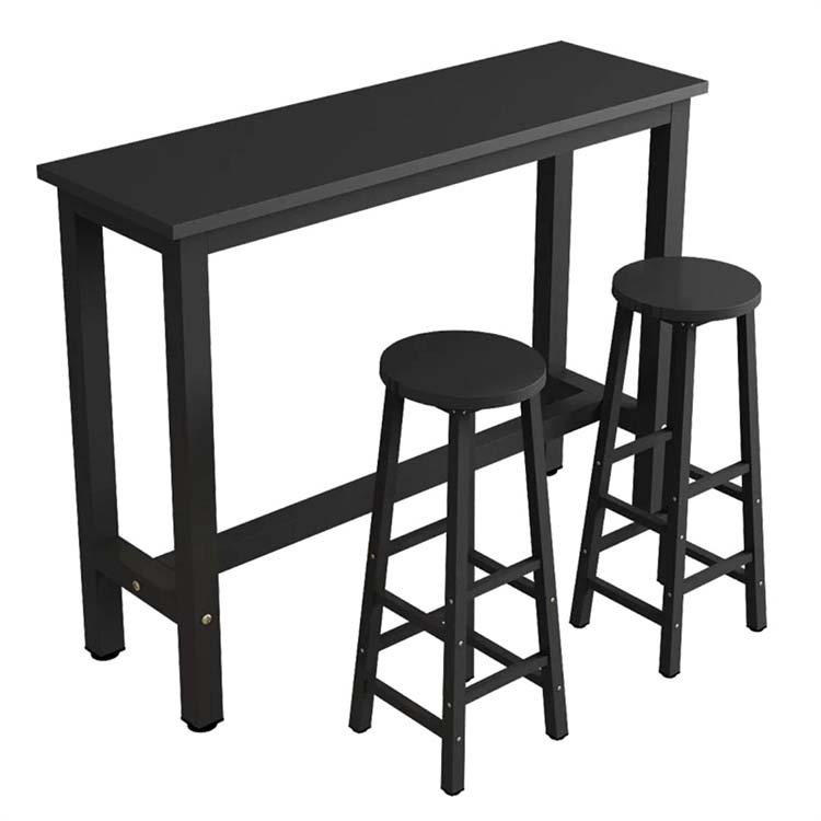 黑色咖啡桌、餐桌，穩定性極佳，高度可調，白色邊緣飾面，可客製化，BT-A9