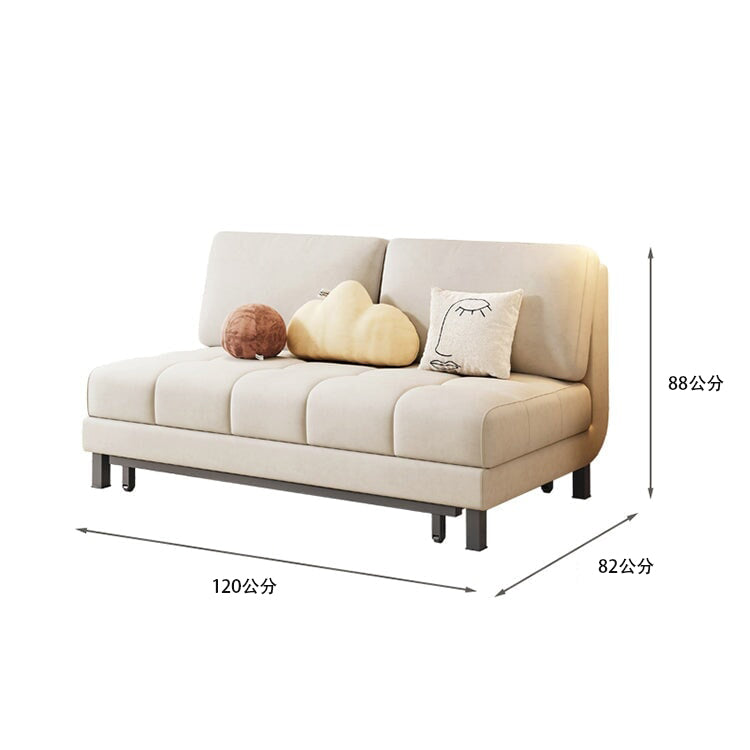 單人沙發床，鋼製底座，聚酯纖維布料，高密度聚氨酯泡沫，乳膠坐墊。緊湊，節省空間，白色，可客製化。 SF-A12