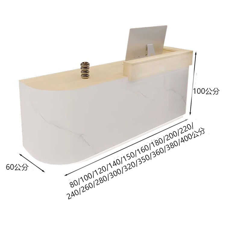 商店收銀台，高櫃檯，大容量，帶抽屜，隱藏式LED燈，簡約時尚，灰色，可定制，RD-A44