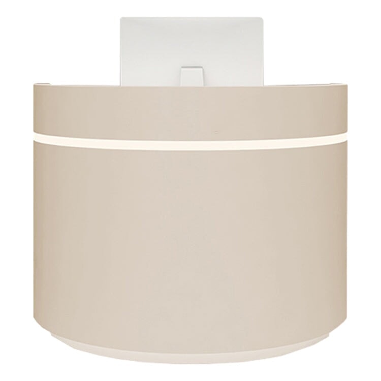 現代接待台，配備LED燈，採用環保高密度纖維板（壓克力材質），未上漆，防水，可訂製logo。 RD-A38