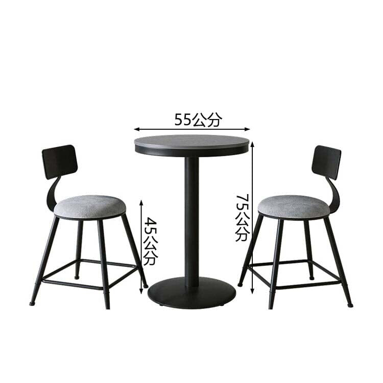 接待桌、咖啡桌、吧台、附底座的單腿桌、燒結石檯面、鋼腿、法蘭絨布料、聚氨酯坐墊、灰色、BT-A13