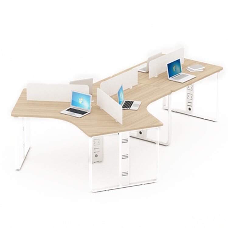 時尚大尺寸辦公桌，設計簡約現代，風格自然。適合多人使用。產品特色包括鋼製桌腳、方形桌腳、側邊滑輪、腳輪、圓形弧形桌面以及自然且可客製化的設計。 OD-A7