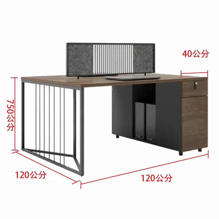 現代辦公桌，有頂板、密碼鎖、大容量儲物空間和現代設計。 OD-A11。