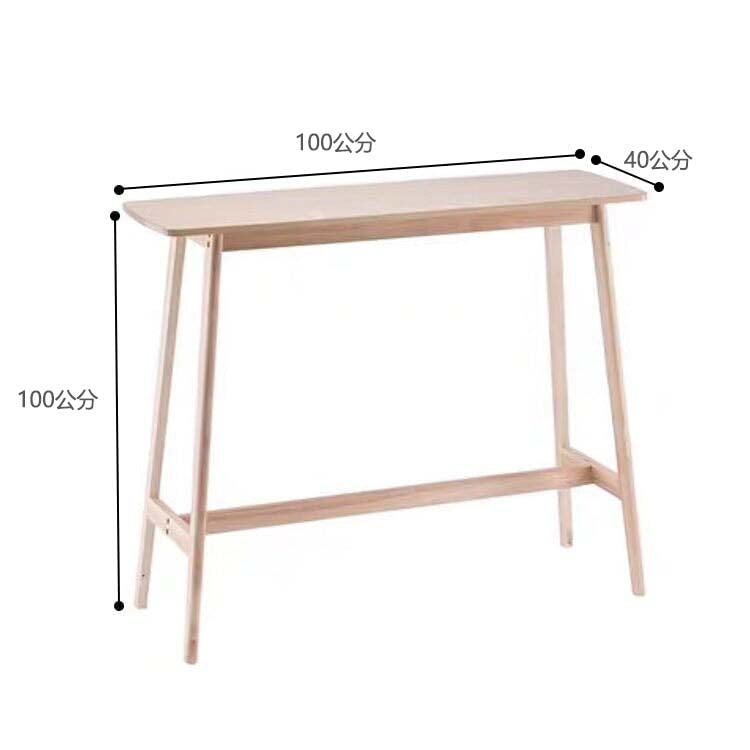 吧台桌、咖啡桌、長方形桌、木紋飾面、穩定結構、圓潤飾面、連接桿、簡約設計、白色、自然色、可客製化、BT-A8