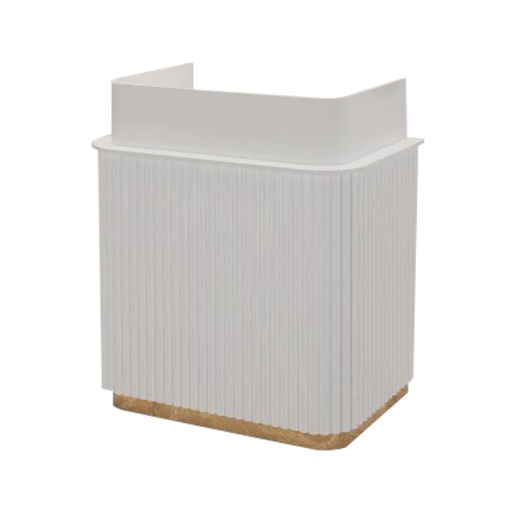 接待台、接待櫃檯、入口接待台、收銀台、辦公室接待台、三聚氰胺貼面、易於維護、環保材料、大容量儲物空間、帶抽屜、設計師款、RD-A43