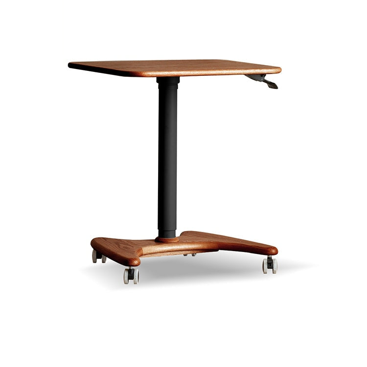 高度可調書桌，辦公桌，可調節高度，橡木，木紋，穩定，U型，帶擋塊的腳輪，可旋轉，角度調節，簡單，實用，易於使用，HAD-A5