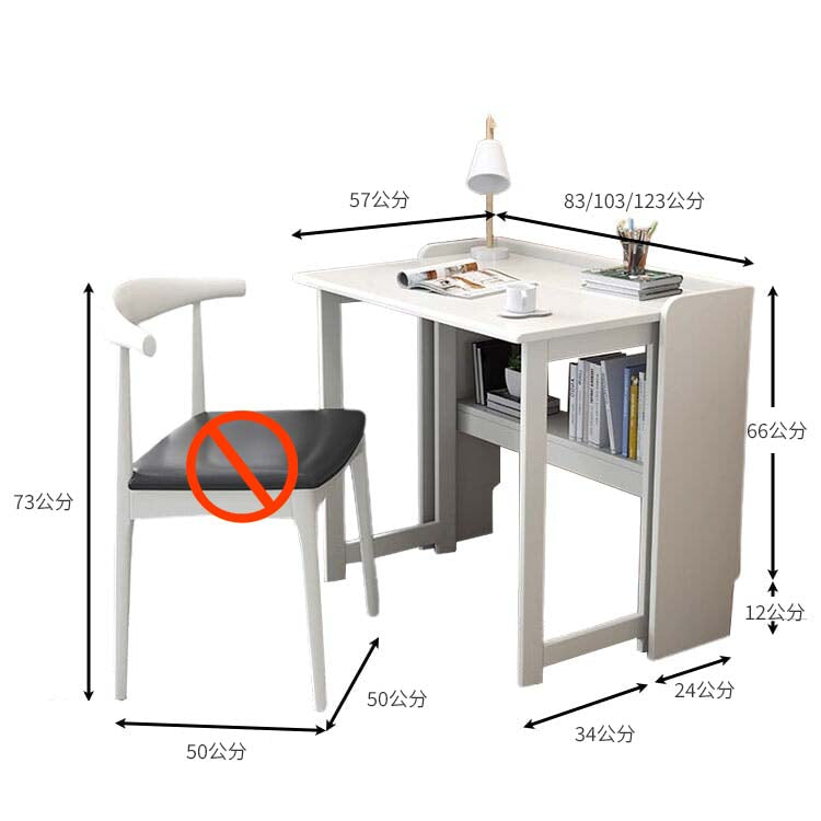 折疊式書桌，帶儲物架，天然橡膠木，接線孔，踢腳板蓋，緊湊，耐用，節省空間，CD-A3