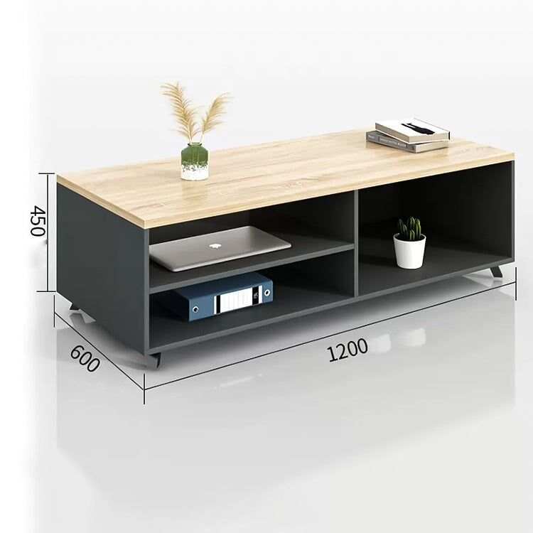 豪華接待沙發、辦公沙發、接待套裝，木紋合成皮革，碳鋼框架，S型彈簧，扶手，簡約設計，灰色，自然色，可定制，OS-A3