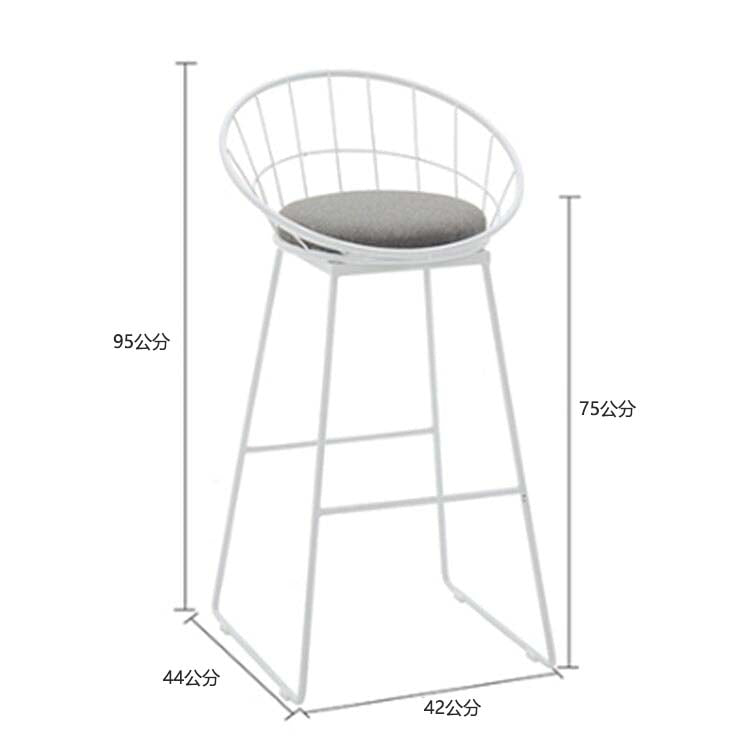白色吧台，三聚氰胺貼面，鋼製桌腳，PU皮革，高密度聚氨酯泡棉。無味無害。可客製化。 BT-A12